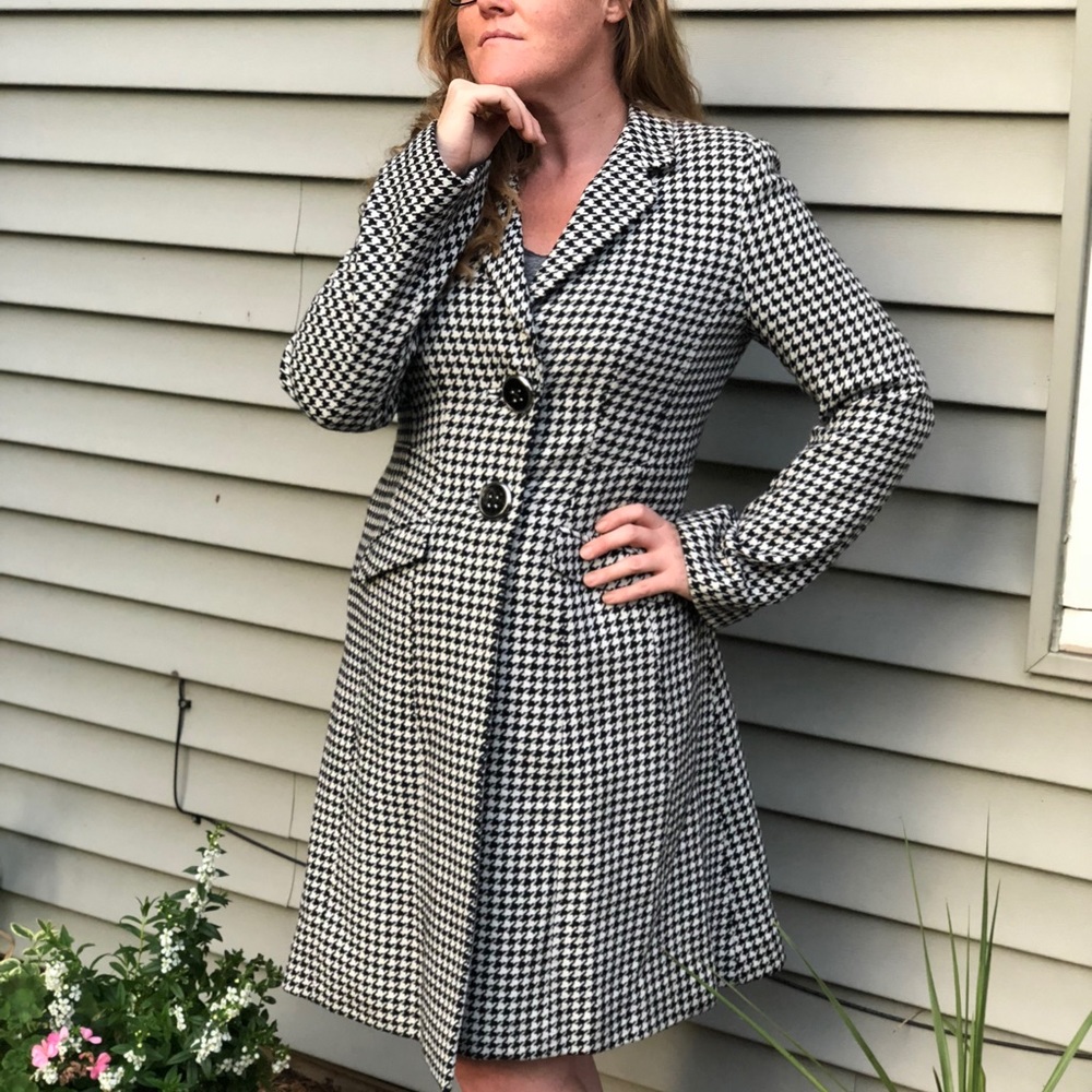 The Limited Houndstooth Winter Coat